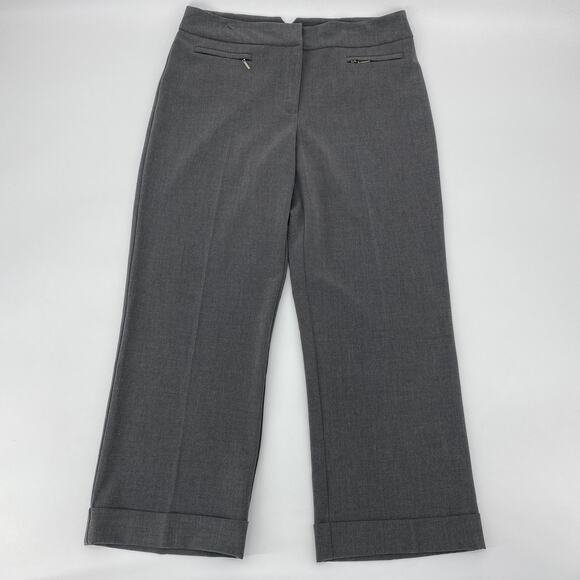 SOFT SURROUNDINGS Pants Women's Size M Grey Stretch Cropped Slacks - Picture 1 of 8